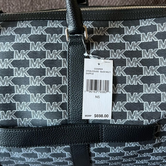 MICHAEL KORS Cooper Silver Hardware Adjustable Strap XL Weekender Duffle Bag NWT - Picture 12 of 14